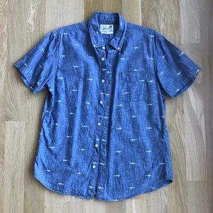 Shark Print Short Sleeve Button Down
